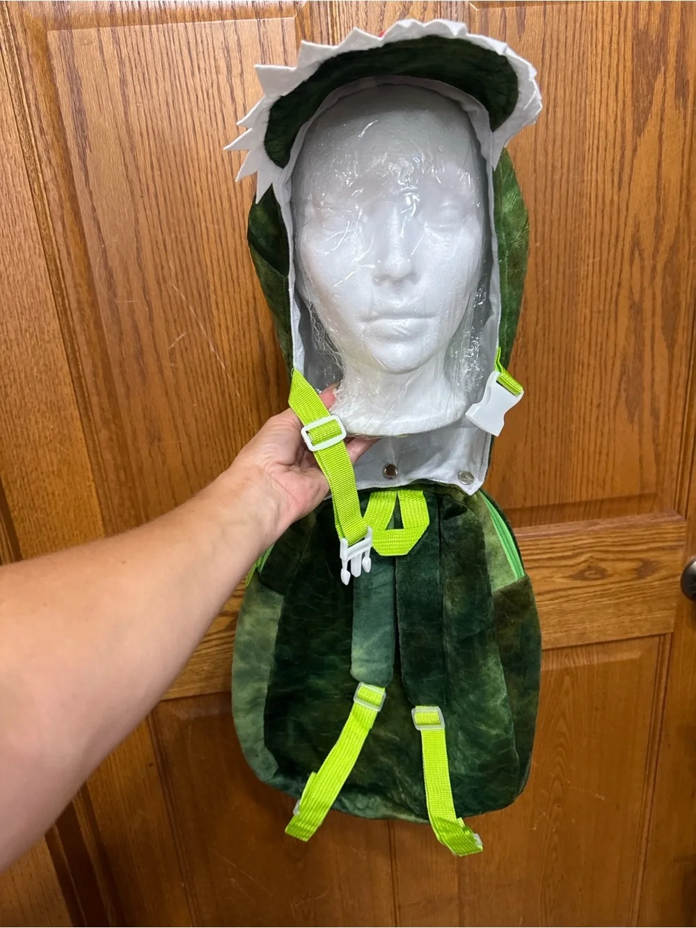 Kids Green Dinosaur Removable Hooded Costume Backpack - Unbranded